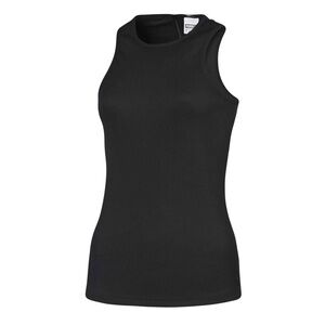 Puma Women’s Story Tank Ribbed Fitted Zip Racerback Like New Size Med Black